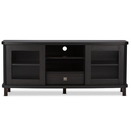 BAXTON STUDIO Walda 60-Inch Wood TV Cabinet with 2 Sliding Doors and 1 Drawer 118-6507